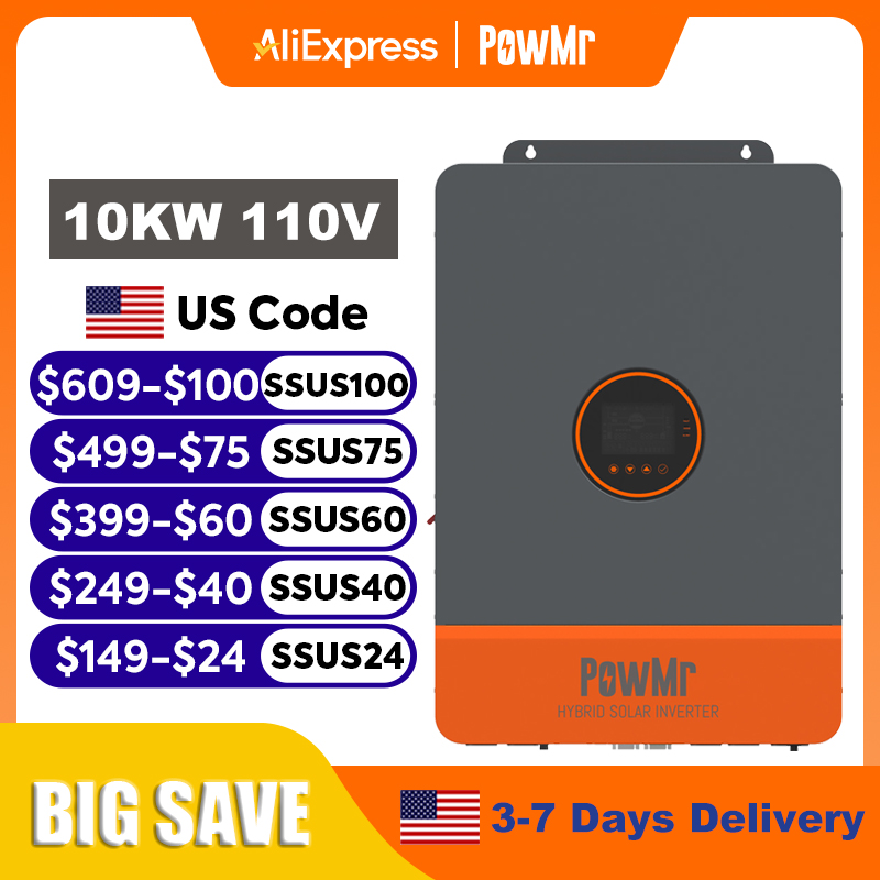 Split Phase Inverter 10Kw 110V 220V - Инвертор PowMr 16 кВт/10 кВт, двухфазный,
