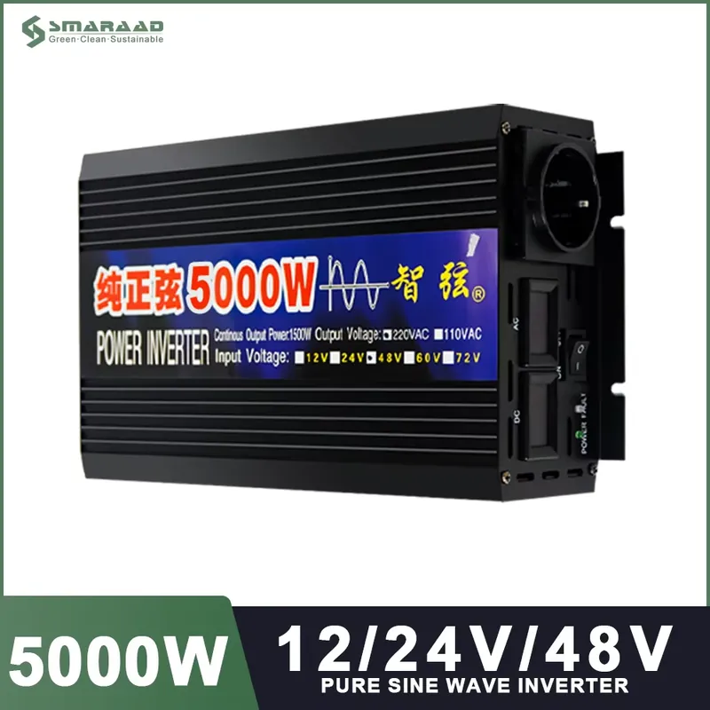 Инвертор SMARAAD 5000W 12V 24V – обзор и цена Pure Sine Wave Inverter 5000W 48V 220V