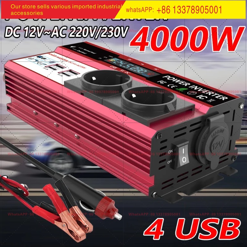 Инвертор 12В в 220В, пиковая м – обзор и цена Power Inverter 12V 220V 4000W Continuous