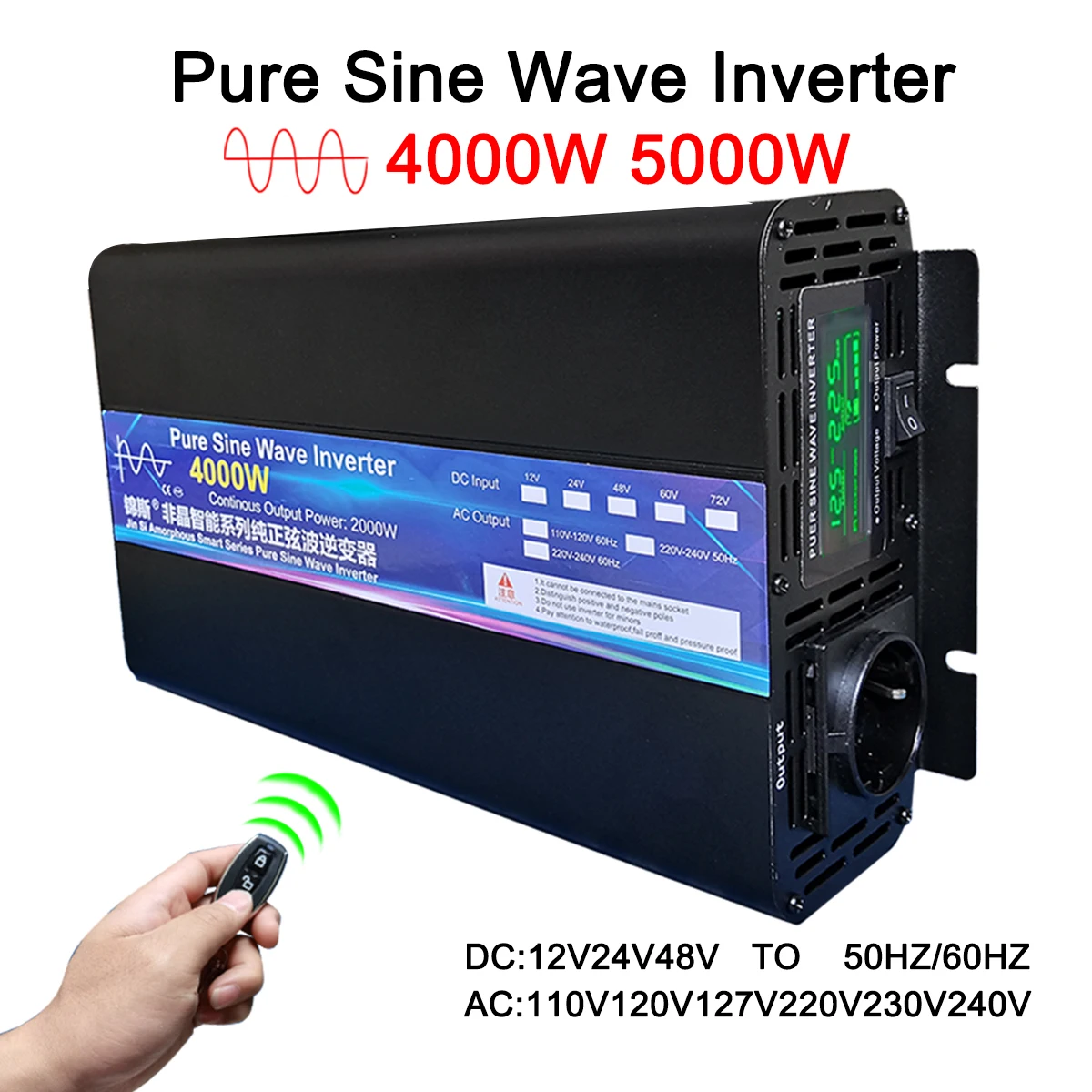 Инвертор чистой синусоиды 2000 – обзор и цена Pure Sine Wave Inverter 5000W 48V 220V