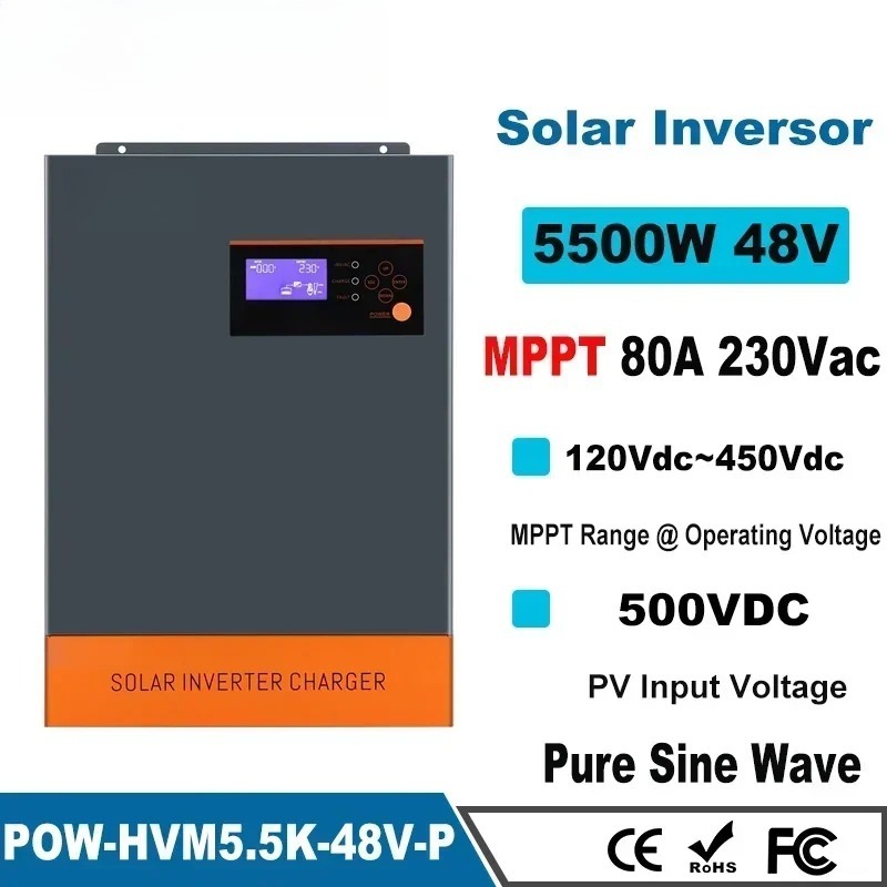 Гибридный солнечный инвертор 5 – обзор и цена Hybrid Solar Inverter 5.5Kw Mppt 48V