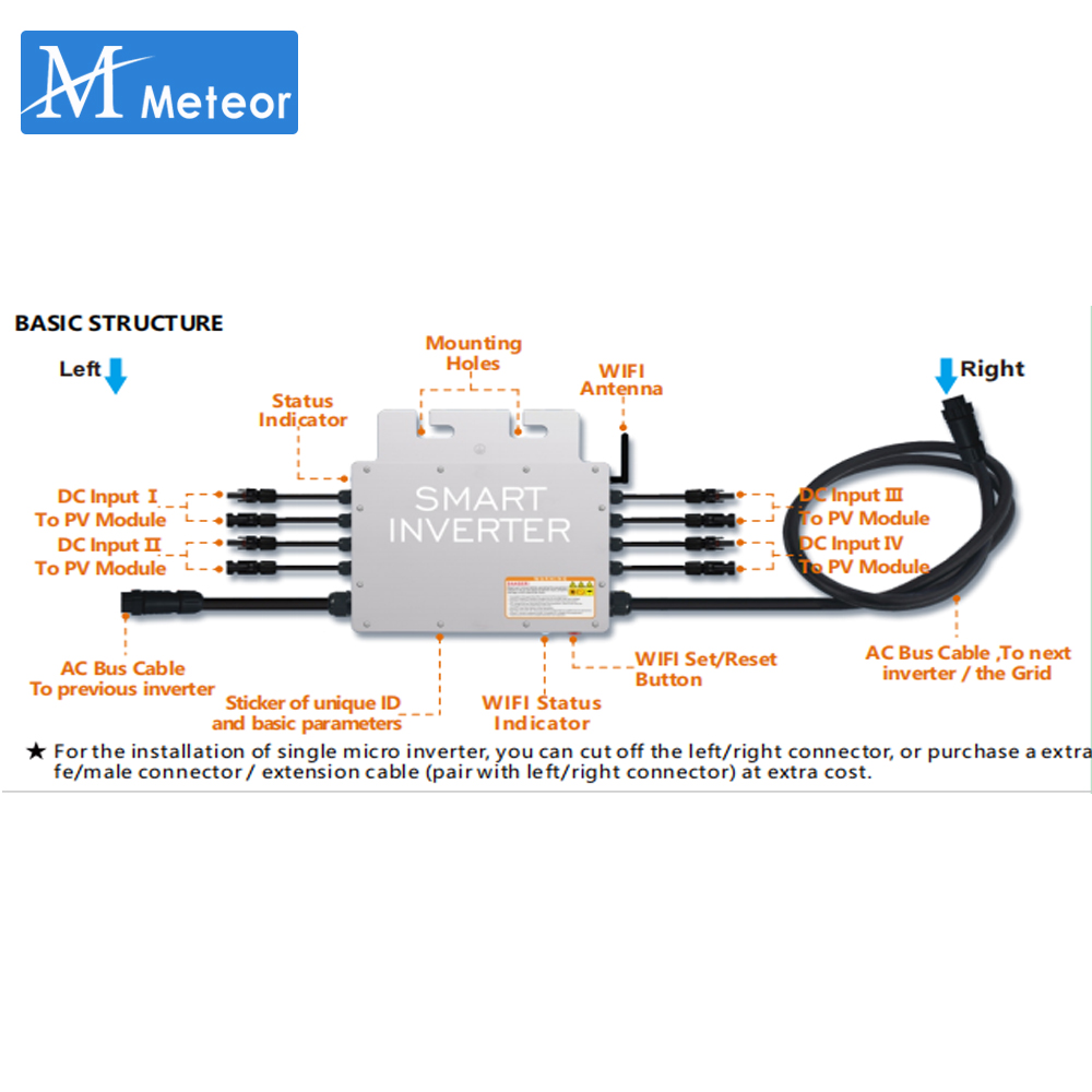 1200 Вт 1400 Вт Микроинвертор  – обзор и цена Micro Inverter 1400W Solar Grid Tie