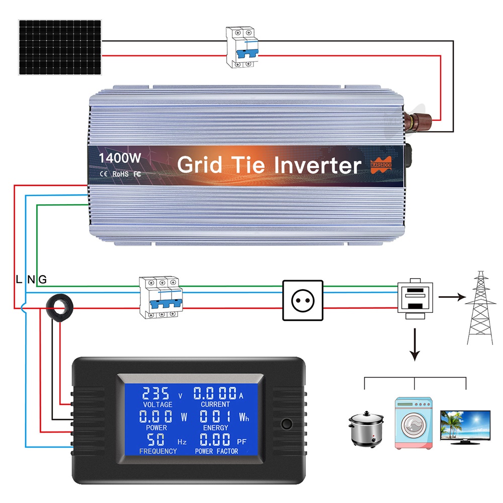 Сетевой микроинвертор для солн – обзор и цена Micro Inverter 1400W Solar Grid Tie