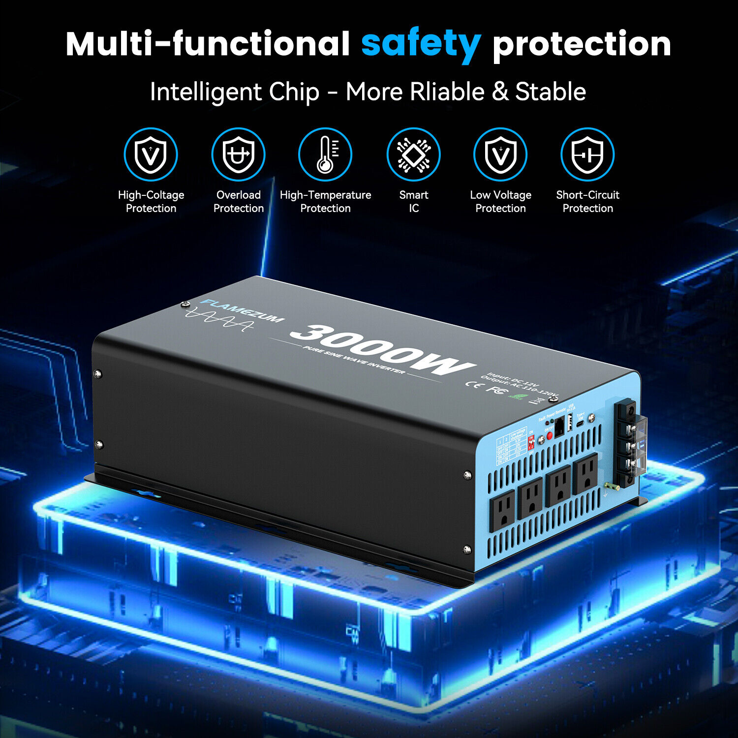 Инвертор мощностью 3000 Вт с ч – обзор и цена Inverter Pure Sine Wave 60Hz 120V 3000W